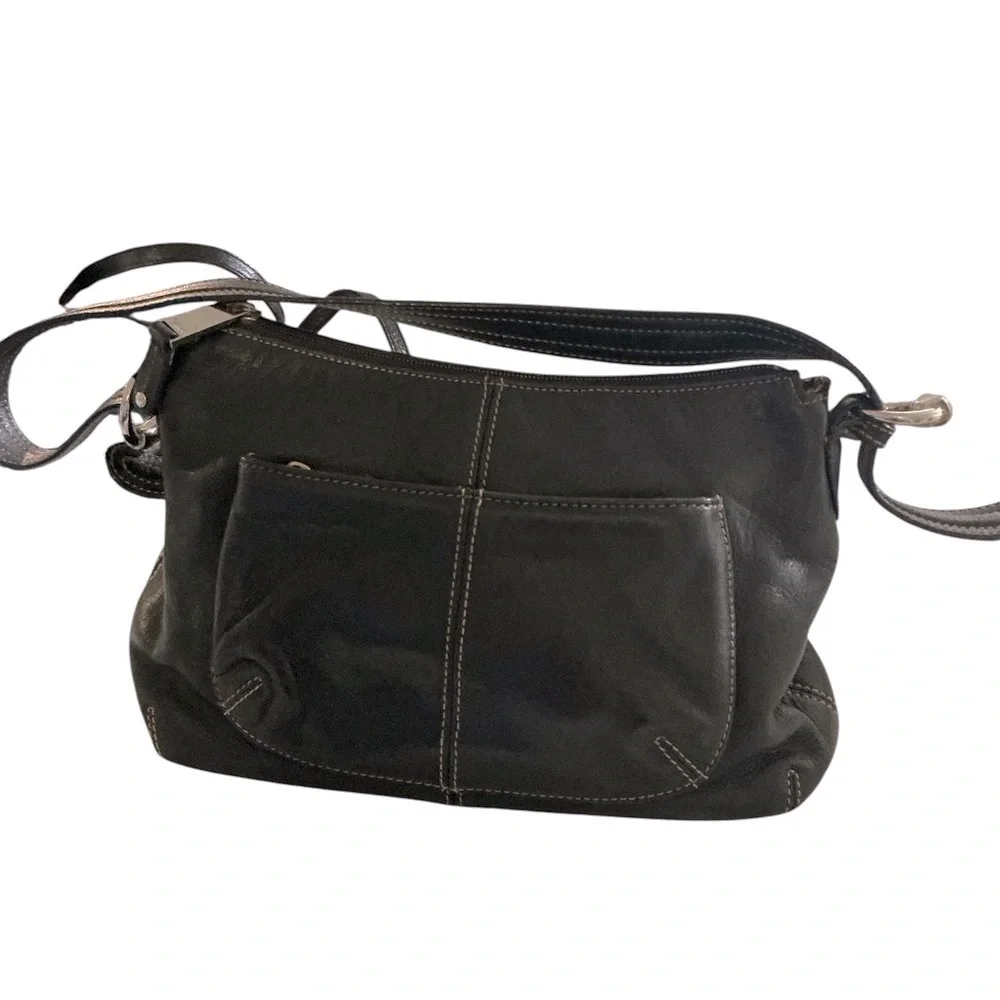 Tianello Y2K‎ Black Leather Shoulder Bag size Mini